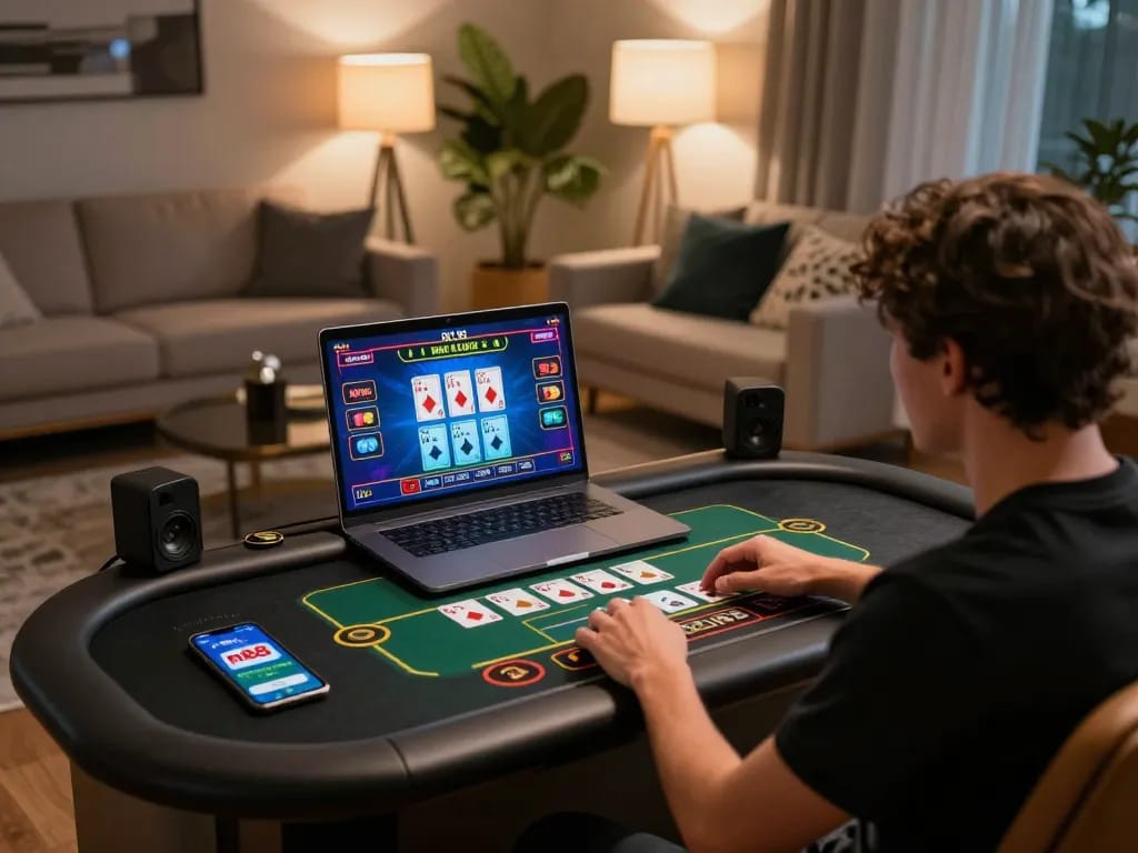 Experience nk88 win in an interactive online gaming setup featuring engaging live dealer gameplay.