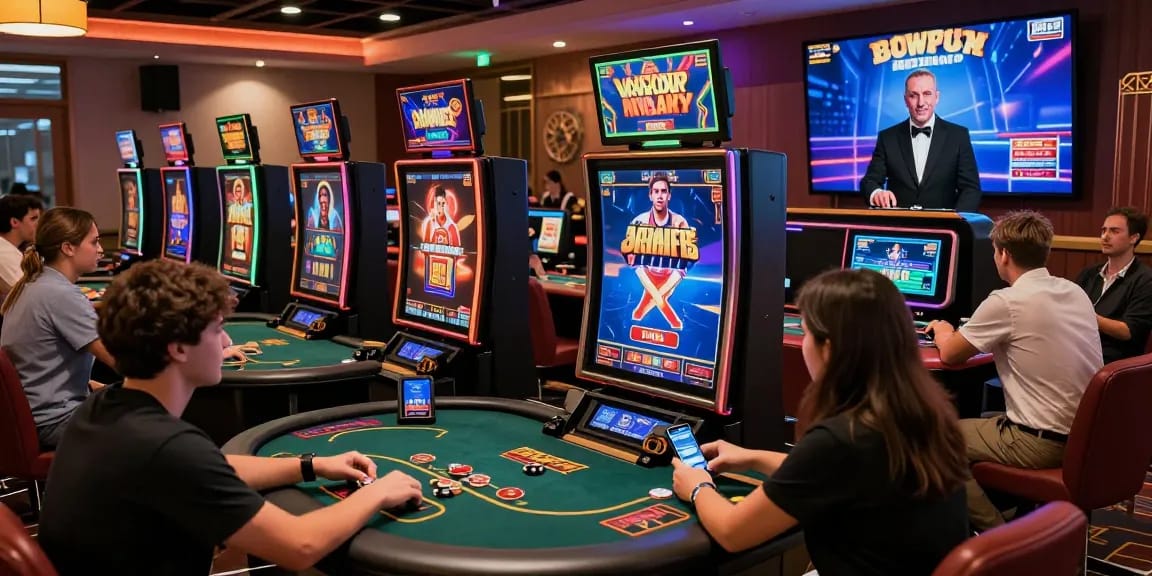 Experience the excitement of 68gamebai in a vibrant online casino atmosphere with diverse players engaged.