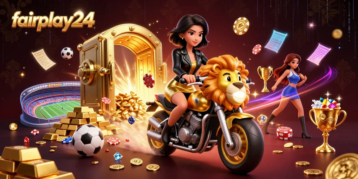 Experience thrilling sports betting action with fairplay24 through vibrant 3D casino illustration.