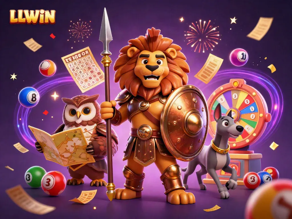 Engage with LLWIN's vibrant gaming world through this action-packed 3D illustration.