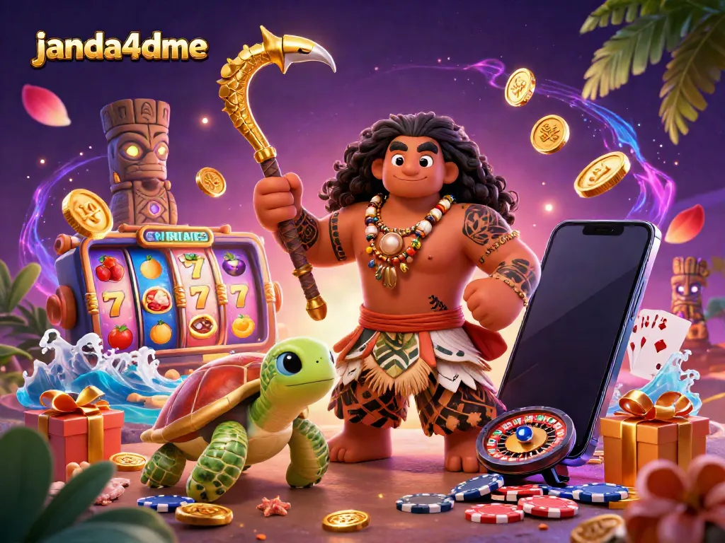 Gambarlah slot dengan tema unik yang menampilkan janda4dme, karakter 3D menarik, dan simbol permainan yang kaya.