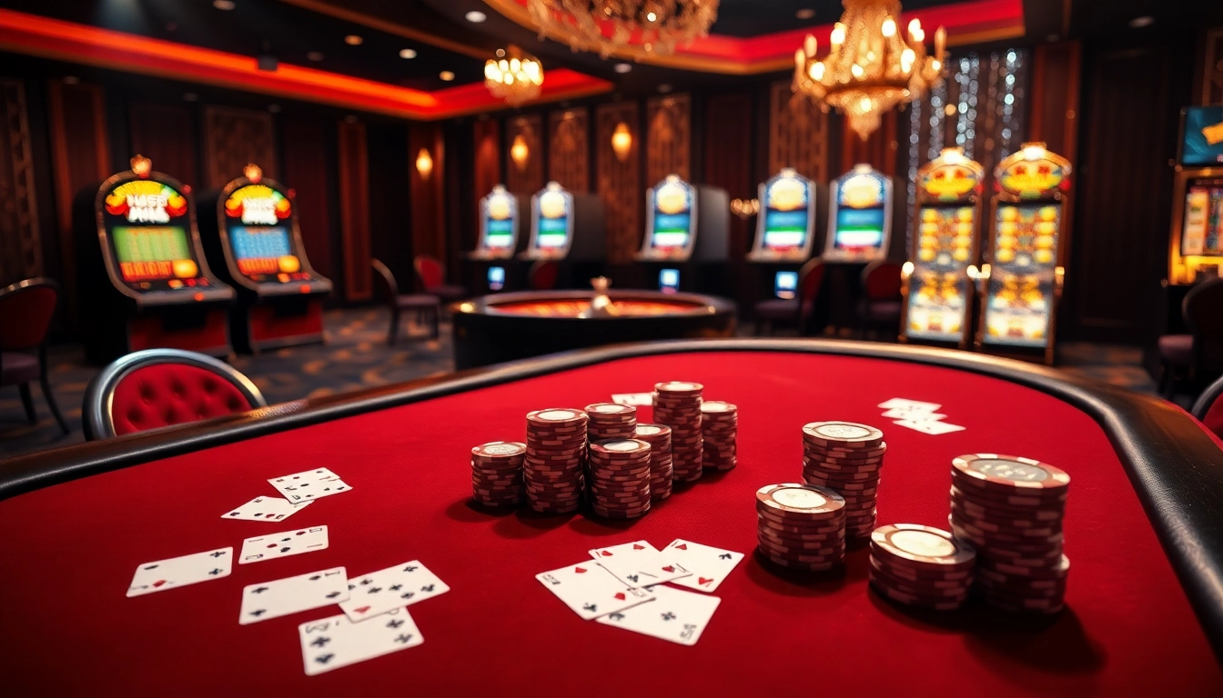 Experience high-stakes action at https://xx88.nl/ with a vibrant casino scene featuring poker, roulette, and slot machines.
