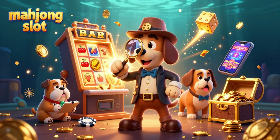 Explore winning strategies with mahjong slots in this vibrant casino-themed illustration.