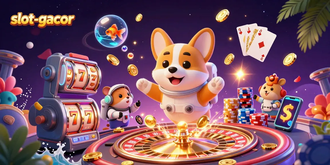 Engaging slot-gacor experience showcasing animated characters in a vibrant casino environment.