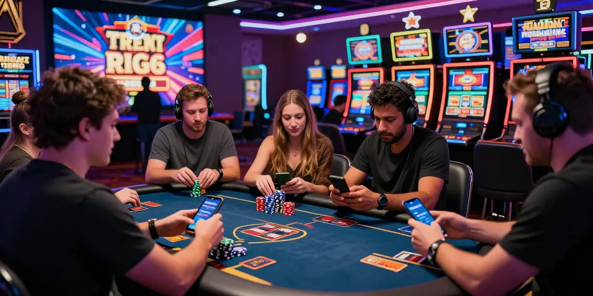 Engaging gameplay at credit card casinos at https://crownwoods.org.uk showcasing diverse players, vibrant games, and lively atmosphere.