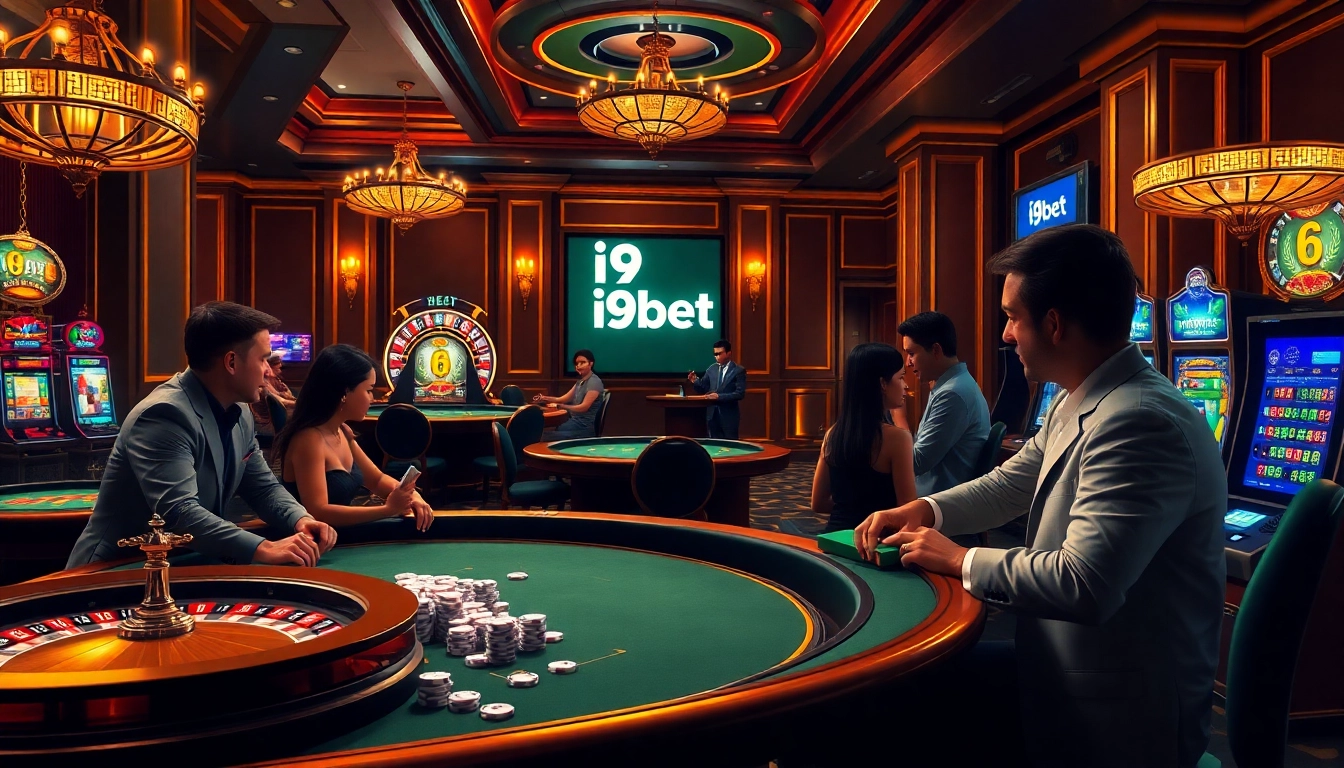 Experience thrilling casino play with i9bet. Engaging gamblers at luxurious tables with lively games.
