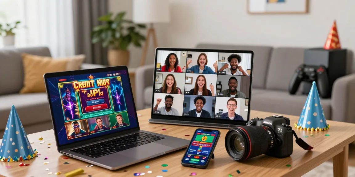 Players celebrating victories in lively online gaming, showcasing credit card casino sites excitement.