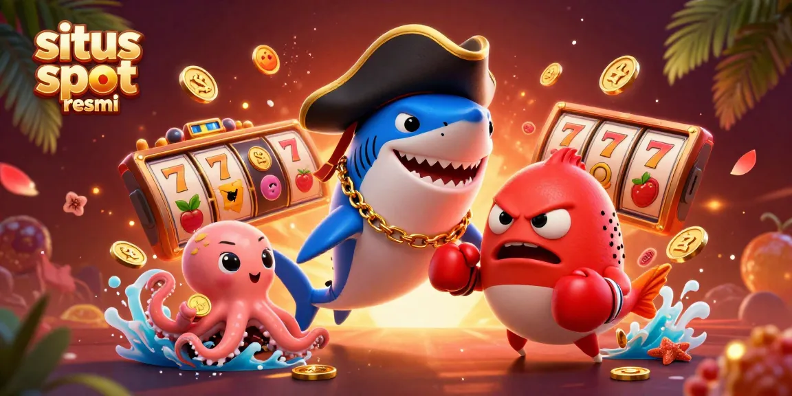 Menikmati permainan situs slot resmi dengan hiu kartun, ikan puffer, dan bayi cumi