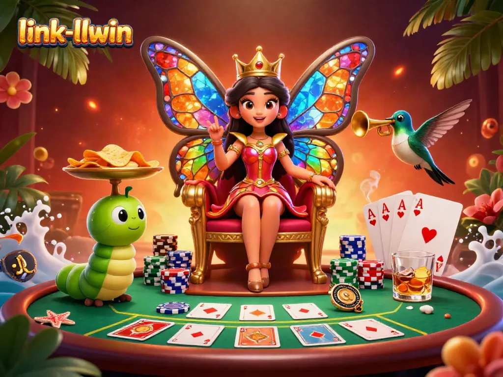 Experience the vibrant world of link-llwin with a dynamic casino scene featuring rich poker elements.