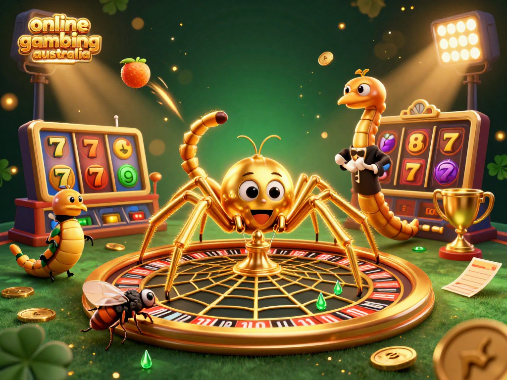Win at online gambling Australia with exciting pokies action and dynamic gameplay captured in this vibrant illustration.