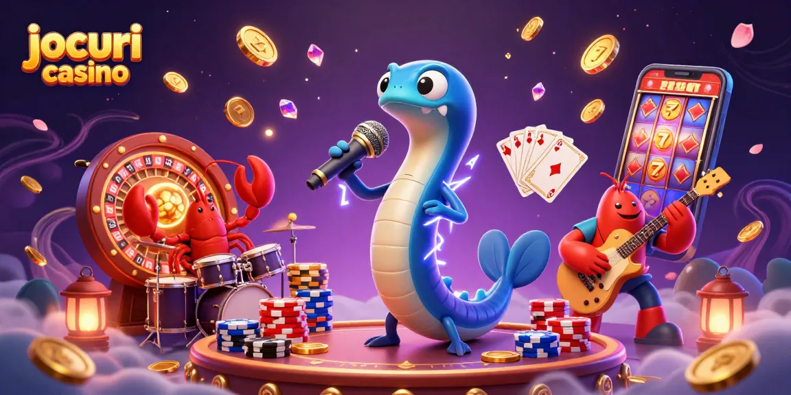 Joacă jocuri casino captivante cu un electric eel DJ, crab la tobe și cal maritim la chitară.