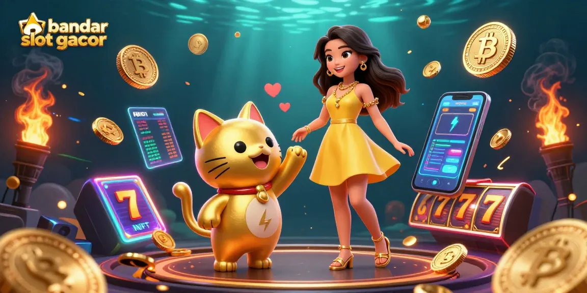 Experience exciting gaming at bandar slot gacor with our vibrant characters and glowing slot elements.