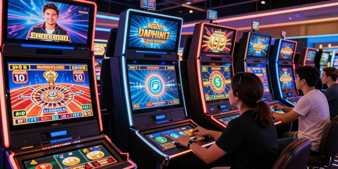Players enjoying immersive gameplay at casinos that accept credit cards, with colorful slot machines and vibrant roulette tables.