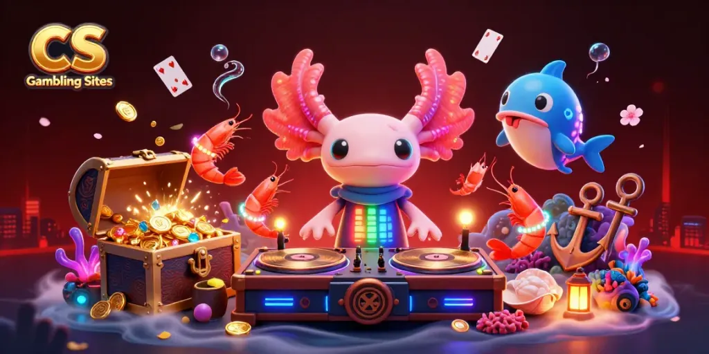 Engage in CS Gambling Sites with vibrant underwater casino scene featuring animated characters and dynamic gaming elements.