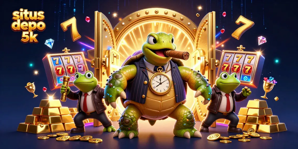 Join the vibrant energy of situs depo 5k as playful characters embrace a casino adventure through gold and excitement!