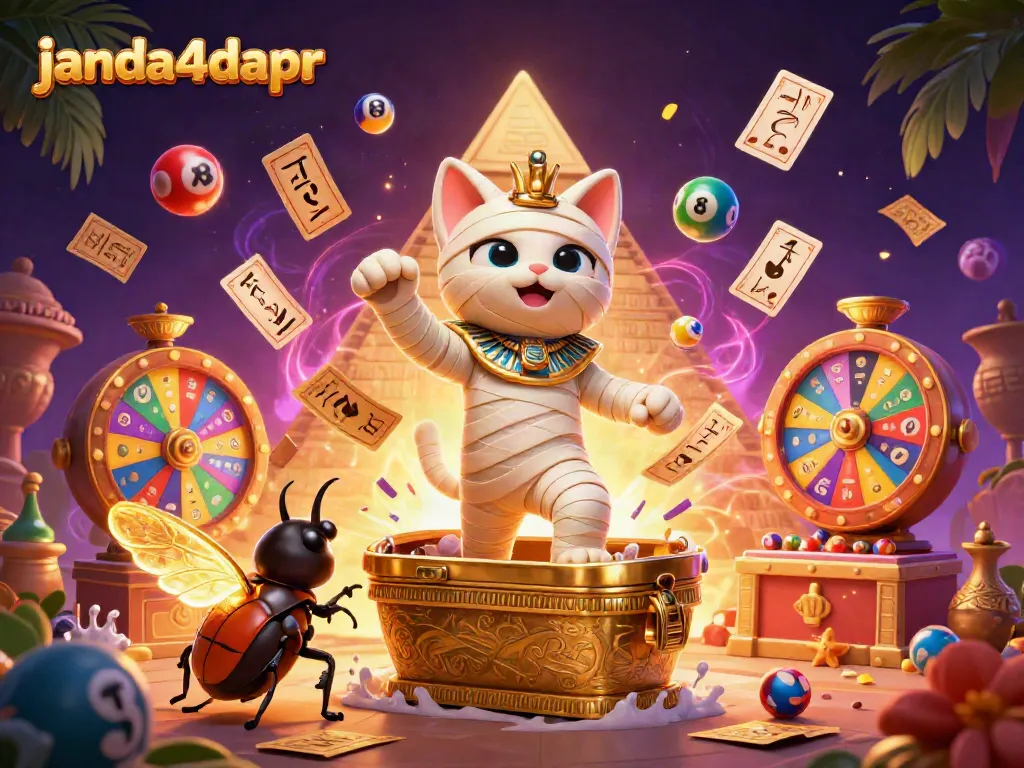 Menangkan hadiah dengan janda4dapr dalam ilustrasi kasino yang penuh warna dan dinamis.