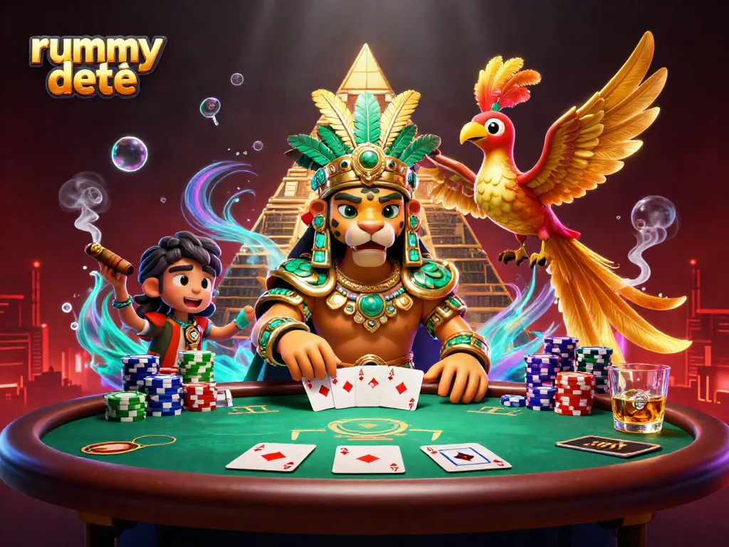 Rummy Deity menghadirkan pengalaman bermain kartu yang memukau dengan ilustrasi rummy yang memikat