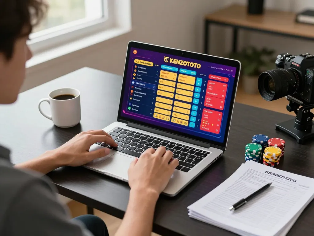 Terlibat dalam permainan togel online di KENZOTOTO, menampilkan aksi taruhan langsung dan catatan strategi