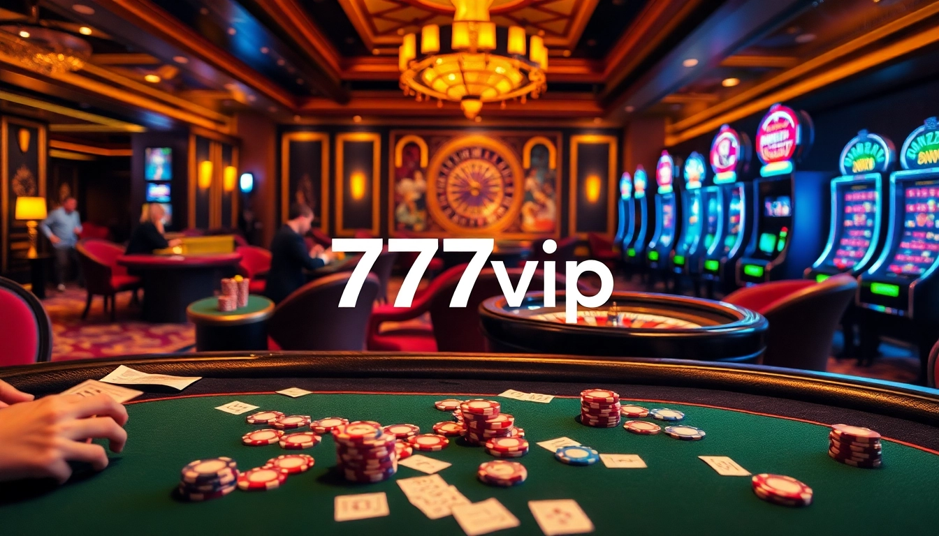 Experience the thrill of gaming at 777vip with luxurious tables and vibrant slot machines.