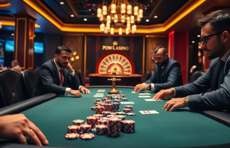 Intense poker game at https://789win.associates/ showcasing luxury chips and elegant ambiance.