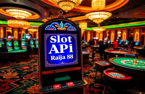 Engaging slot machine labeled 'Slot API Raja 88' in a vibrant casino setting.
