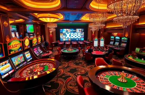 Experience casino excitement with vibrant games at https://xx88.day/, showcasing engaging players and luxurious decor.